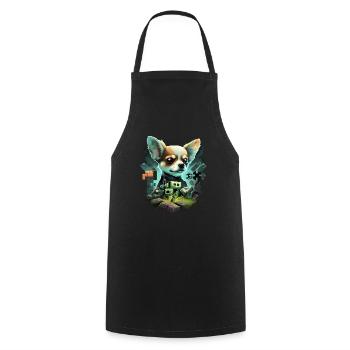 Chihuahua | Jeu Vidéo Amusant Gamer Comic Chien - Tablier de cuisine - noir - Devant - AI Model Male 185 dark (185cm)