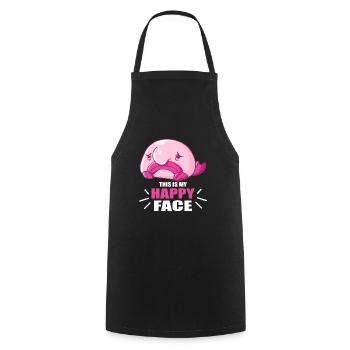 Costume de Blobfish - Visage de poisson Blob laid - - Tablier de cuisine - noir - Devant - AI Model Male 185 dark (185cm)