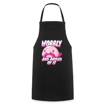 Costume de Blobfish - Visage de poisson Blob laid - - Tablier de cuisine - noir - Devant - AI Model Male 185 dark (185cm)