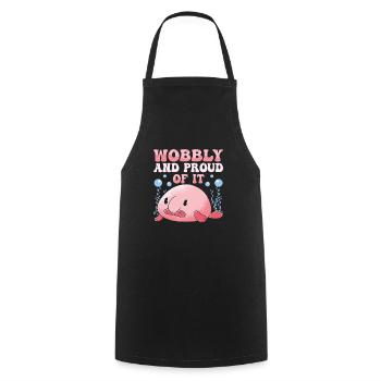 Costume de Blobfish - Visage de poisson Blob laid - - Tablier de cuisine - noir - Devant - AI Model Male 185 dark (185cm)