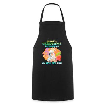 Kakadus I don ́t Scream for no Reason Papagei Fan - Cooking Apron - black - Front - AI Model Male 185 dark (185cm)