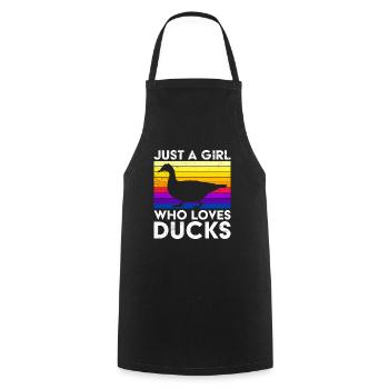 Tout simplement une fille qui aime les canards gardien de canards - Tablier de cuisine - noir - Devant - AI Model Male 185 dark (185cm)