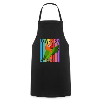 Inséparables Perroquets Amis Oiseaux Amis Oiseaux - Tablier de cuisine - noir - Devant - AI Model Male 185 dark (185cm)
