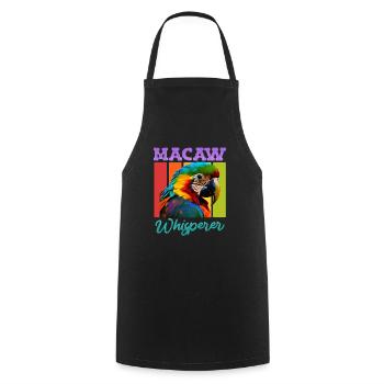Macaw Whisperer Papageien Ara Flüsterer Aras - Kochschürze - Schwarz - Vorne - AI Model Male 185 dark (185cm)