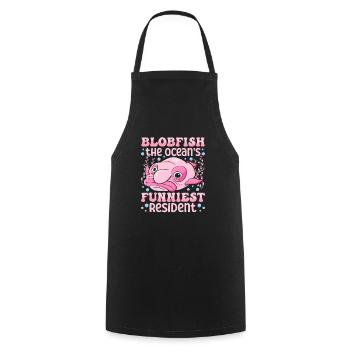 Costume de Blobfish - Visage de poisson Blob laid - - Tablier de cuisine - noir - Devant - AI Model Male 185 dark (185cm)