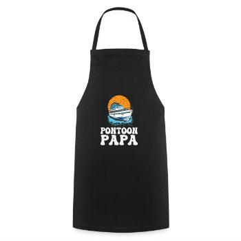 Pontoon Papa Father's Day Motorboating Pontooning - Kochschürze - Schwarz - Vorne - AI Model Male 185 dark (185cm)