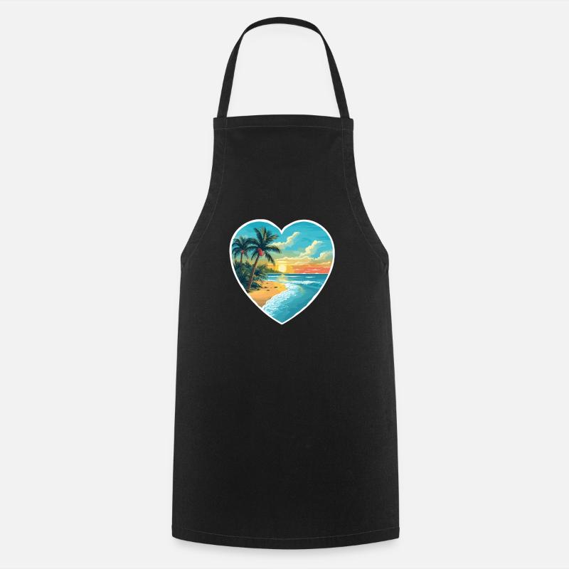 Strand Liebe - Kochschürze - Schwarz