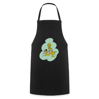 Tirobot Vert sur vert - Tablier de cuisine - noir - Devant - AI Model Male 185 dark (185cm)