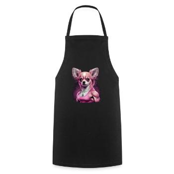 Pink Chihuahua | Fitness Girl Gym Sport Dumbbell - Cooking Apron - black - Front - AI Model Male 185 dark (185cm)