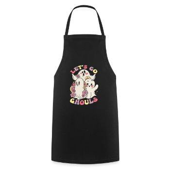 Halloween Ghost laisse aller les goules - Tablier de cuisine - noir - Devant - AI Model Male 185 dark (185cm)