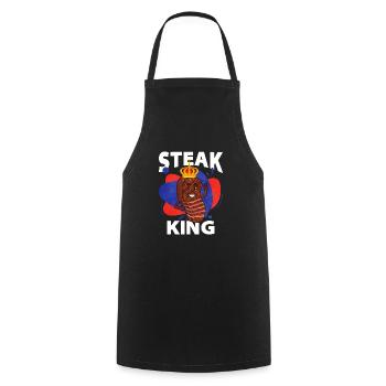 Steak - Kochschürze - Schwarz - Vorne - AI Model Male 185 dark (185cm)