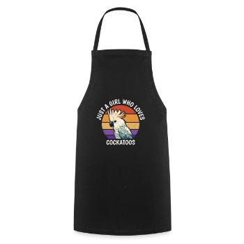 Just a Girl Who Loves Cockatoos Parrot Fan - Cooking Apron - black - Front - AI Model Male 185 dark (185cm)