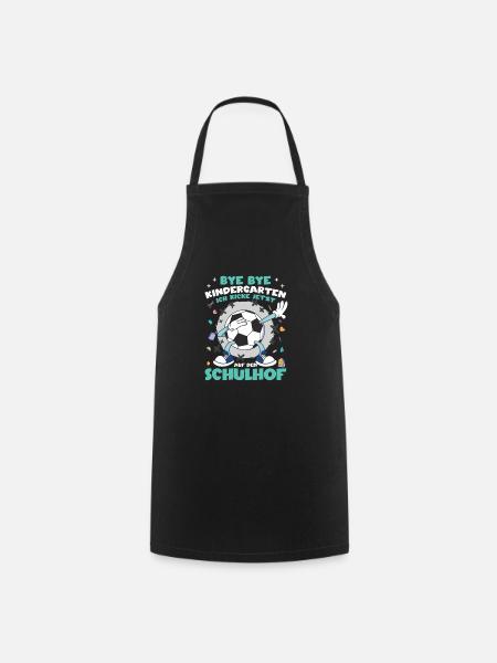 Schulkind Einschulung Schultüte Fußball - Kochschürze - Schwarz