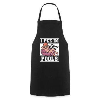 Lustig, Ich Pinkle In Pools Schwimmen Humor - Kochschürze - Schwarz - Vorne - AI Model Male 185 dark (185cm)