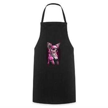 Pink Chihuahua | Fitness Girl Gym Sport Dumbbell - Cooking Apron - black - Front - AI Model Male 185 dark (185cm)