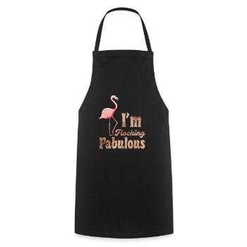Flamants roses Je suis en train de floquer de fabuleuses femmes flamants roses - Tablier de cuisine - noir - Devant - AI Model Male 185 dark (185cm)