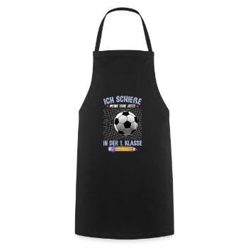 1. Klasse Einschulung Fußball - Kochschürze - Schwarz - Vorne - AI Model Male 185 dark (185cm)