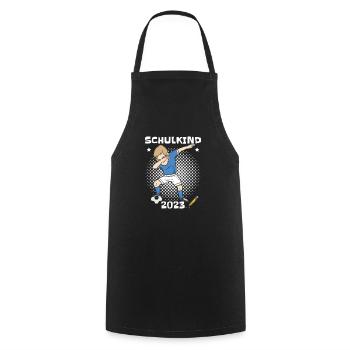 Lustige Schultüte Fußball Schulkind 2023 - Kochschürze - Schwarz - Vorne - AI Model Male 185 dark (185cm)