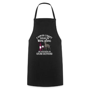 Italian Greyhound Greyhound Dogs - Cooking Apron - black - Front - AI Model Male 185 dark (185cm)