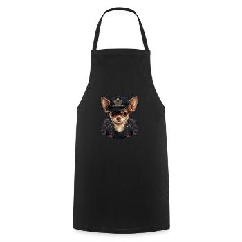 Chihuahua | Polizei Polizist Polizistin Hut - Kochschürze - Schwarz - Vorne - AI Model Male 185 dark (185cm)