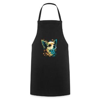 Chihuahua | Welpe Mama Lustiger Hund Niedlich - Kochschürze - Schwarz - Vorne - AI Model Male 185 dark (185cm)