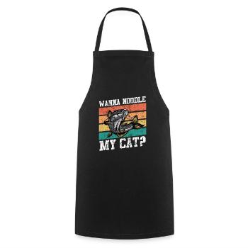 Noodler veut Noodle my Cat Waller Fishing - Tablier de cuisine - noir - Devant - AI Model Male 185 dark (185cm)