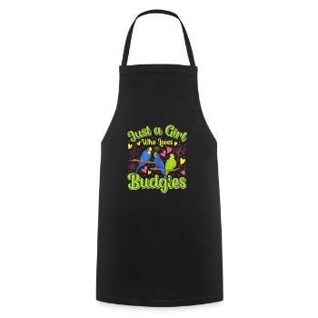 Juste une fille qui aime les filles perruches - Tablier de cuisine - noir - Devant - AI Model Male 185 dark (185cm)
