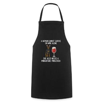 Miniature Pinscher Rehpinscher Min Pin Dog - Cooking Apron - black - Front - AI Model Male 185 dark (185cm)