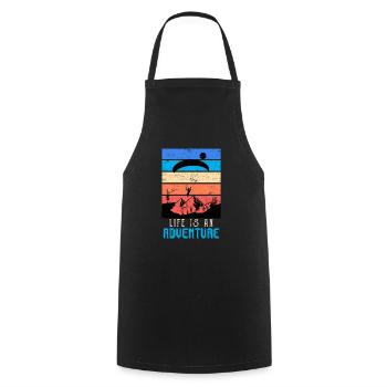 Paragliders Life is an adventure - Cooking Apron - black - Front - AI Model Male 185 dark (185cm)