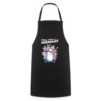 Opossum Saying - Cooking Apron - black - Front - AI Model Male 185 dark (185cm)