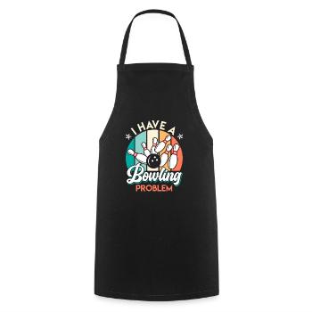 Joueur de bowling drôle j’ai un problème de bowling - Tablier de cuisine - noir - Devant - AI Model Male 185 dark (185cm)