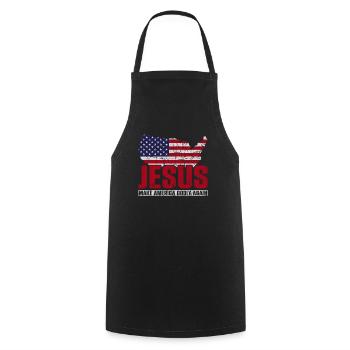 Jésus rend l’Amérique pieuse, à nouveau la foi - Tablier de cuisine - noir - Devant - AI Model Male 185 dark (185cm)