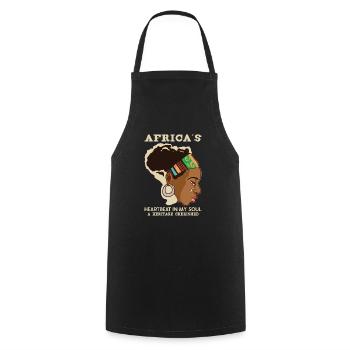 Afro Black Girl Pride Afro Girl Afrocentrique - Tablier de cuisine - noir - Devant - AI Model Male 185 dark (185cm)