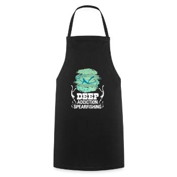Spearfishing Deep Addiction Süchtig Speerfischen - Kochschürze - Schwarz - Vorne - AI Model Male 185 dark (185cm)