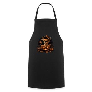 Chihuahua Costume d'Halloween - Citrouille - Tablier de cuisine - noir - Devant - AI Model Male 185 dark (185cm)