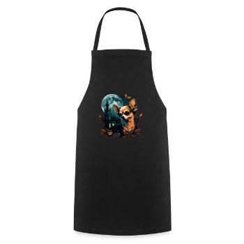 Chihuahua Costume d'Halloween - Citrouille - Tablier de cuisine - noir - Devant - AI Model Male 185 dark (185cm)