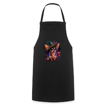 Chihuahua Costume d'Halloween - Citrouille - Tablier de cuisine - noir - Devant - AI Model Male 185 dark (185cm)