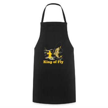 Fly Angler King of Fly fishing Fly Fishing - Cooking Apron - black - Front - AI Model Male 185 dark (185cm)