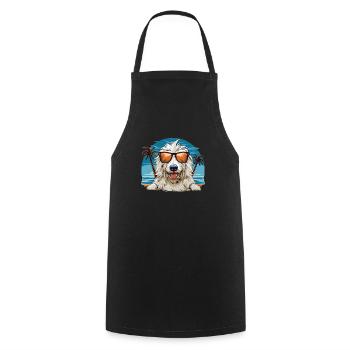 Maremmano Abruzzese German Shepherd - Cooking Apron - black - Front - AI Model Male 185 dark (185cm)