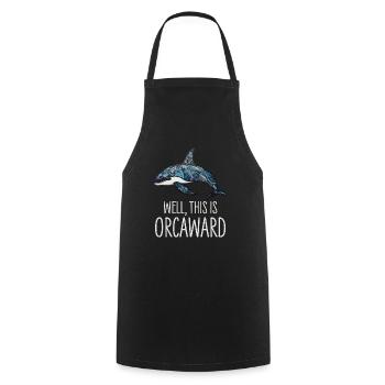 Orca Killerwal Nun, Das Ist Orcaward - Kochschürze - Schwarz - Vorne - AI Model Male 185 dark (185cm)