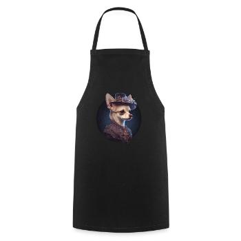 Chihuahua - Dame Anglaise Robe Chien - Tablier de cuisine - noir - Devant - AI Model Male 185 dark (185cm)