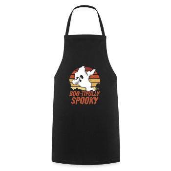 Cute Spooky Ghost Halloween - Cooking Apron - black - Front - AI Model Male 185 dark (185cm)