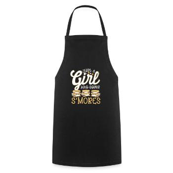Women Campfire Camping Just A Girl Who Loves Smore - Kochschürze - Schwarz - Vorne - AI Model Male 185 dark (185cm)