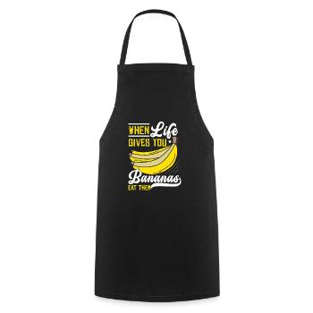 Banana Lover Saying Fruit Banana - Cooking Apron - black - Front - AI Model Male 185 dark (185cm)