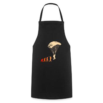 Paragliding Evolution Gleitschirmfliegen - Cooking Apron - black - Front - AI Model Male 185 dark (185cm)