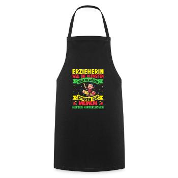 Erzieher Herzen Kinder Abschiedsgeschenk - Kochschürze - Schwarz - Vorne - AI Model Male 185 dark (185cm)