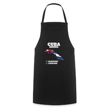 Cuba Bound Country Travel Cuban Flag Vacation - Cooking Apron - black - Front - AI Model Male 185 dark (185cm)