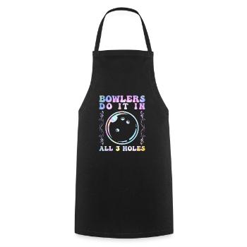 Les boulistes le font dans les 3 trous Drôles d’hommes de quilles - Tablier de cuisine - noir - Devant - AI Model Male 185 dark (185cm)