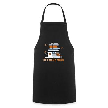 I'm retired, reading is my profession - Cooking Apron - black - Front - AI Model Male 185 dark (185cm)