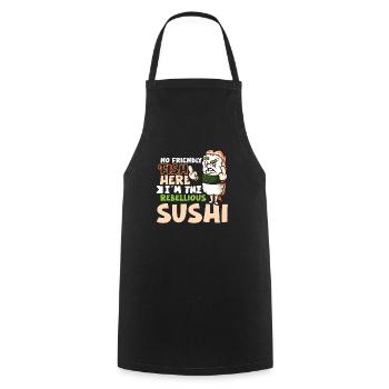 Drôle de sushis malheureux Nourriture japonaise Miso-Malheureux - Tablier de cuisine - noir - Devant - AI Model Male 185 dark (185cm)